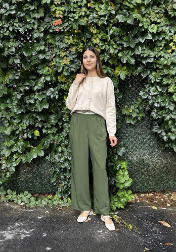 SBL Desing Beli Lastikli Boru Paça Pantolon HAKİ - 2