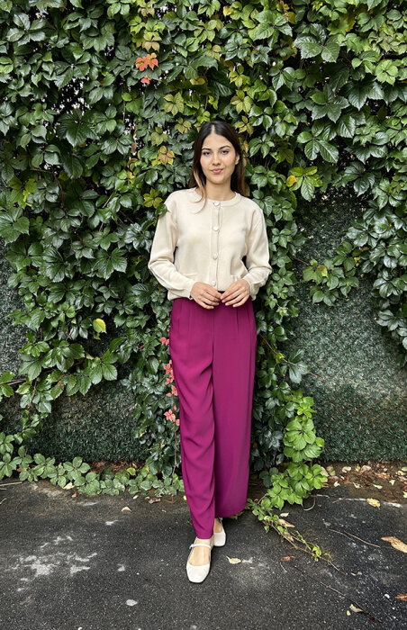 SBL Desing Beli Lastikli Boru Paça Pantolon MÜRDÜM - 2