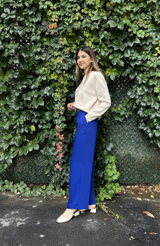 SBL Desing Beli Lastikli Boru Paça Pantolon SAKS - 3