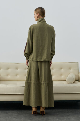 SBL Desing Çiçek Detaylı Etekli Takım HAKİ - 4