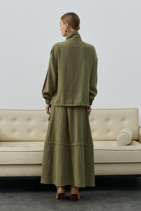 SBL Desing Çiçek Detaylı Etekli Takım HAKİ - 4