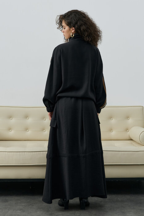 SBL Desing Çiçek Detaylı Etekli Takım SİYAH - 8