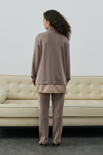 SBL Desing Önü Taşlı Pantolonlu Takım VİZON - 11