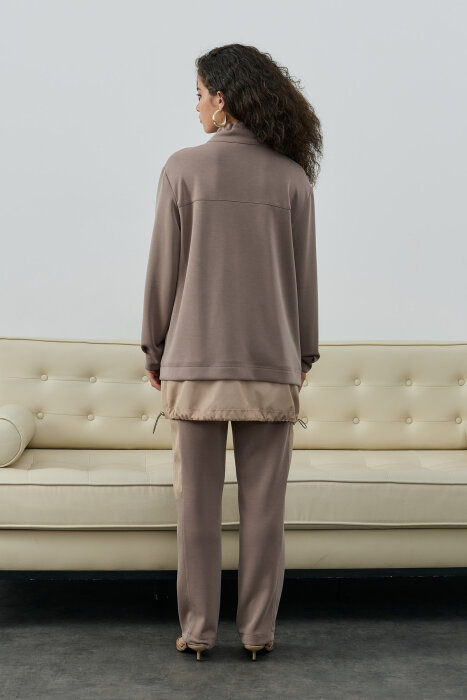 SBL Desing Önü Taşlı Pantolonlu Takım VİZON - 11