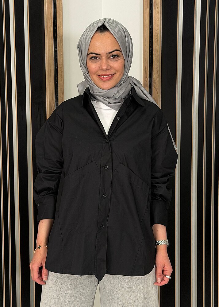 Sempre Büyük Cepli Gömlek BLACK