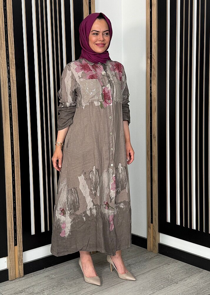 Sempre Floral Gömlek TAUPE