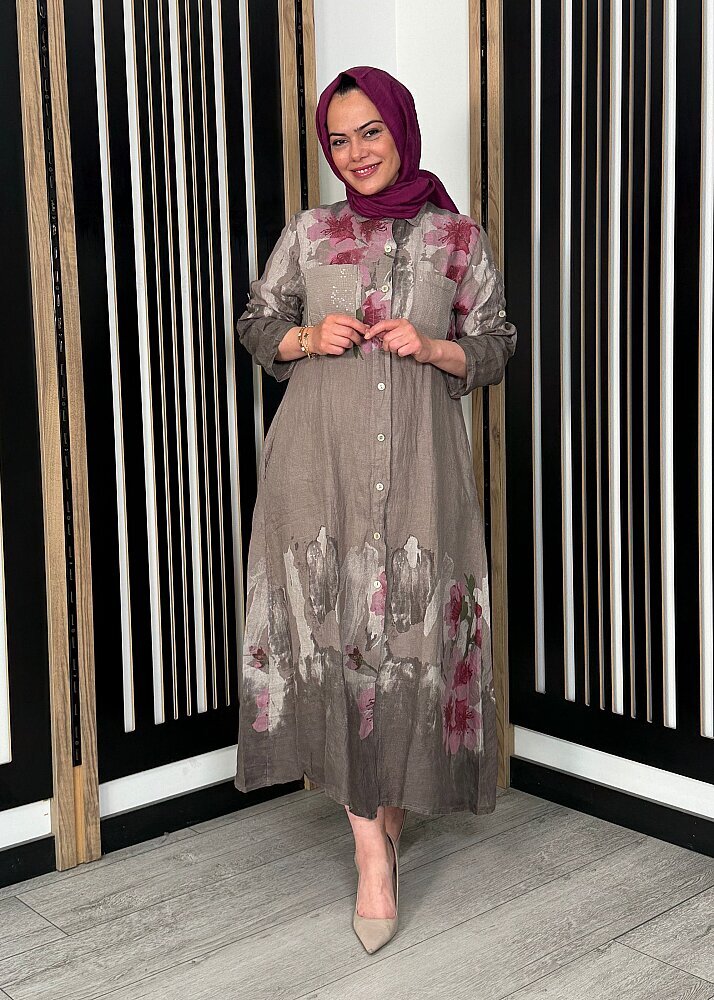 Sempre Floral Gömlek TAUPE - 2