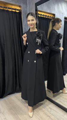 Senna Rose Stone Dress SİYAH 