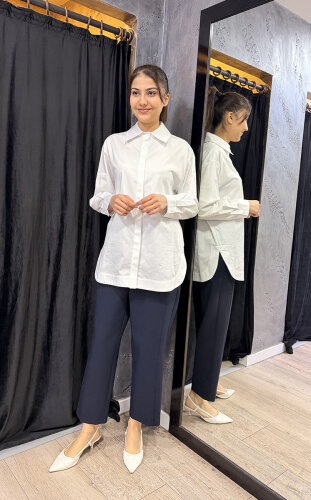 Sentez Milano Boru Paça Pantolon LACİVERT - 3