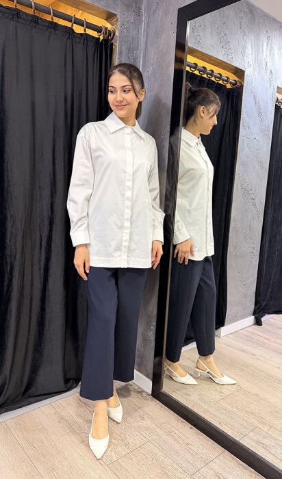 Sentez Milano Boru Paça Pantolon LACİVERT - 4