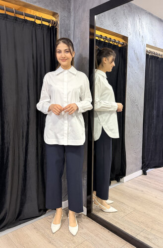 Sentez Milano Boru Paça Pantolon LACİVERT