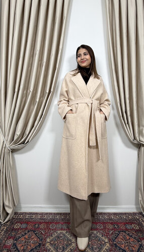 Si Design Beli Kuşaklı Kaban BEİGE