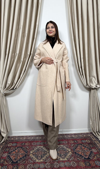 Si Design Beli Kuşaklı Kaban BEİGE - 2