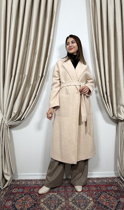 Si Design Beli Kuşaklı Kaban BEİGE - 3