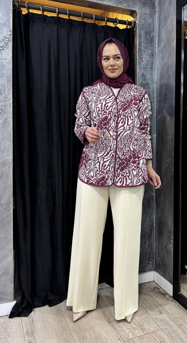 Si Design Beli Lastikli Pantolon KREM - 3