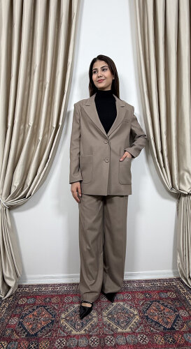 Si Design Blazer Ceket MİNK - 4