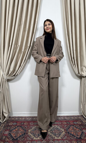 Si Design Blazer Ceket MİNK - 6