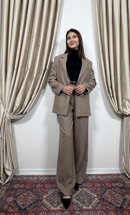 Si Design Blazer Ceket MİNK - 6