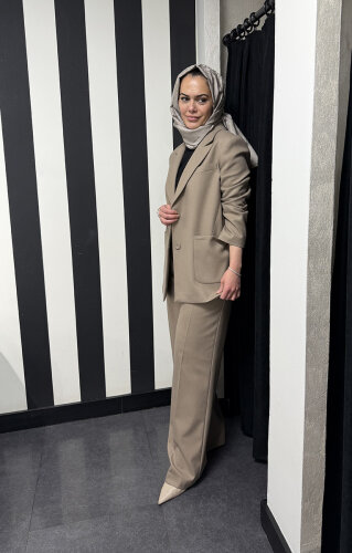 Si Design Blazer Ceket MİNK - 3