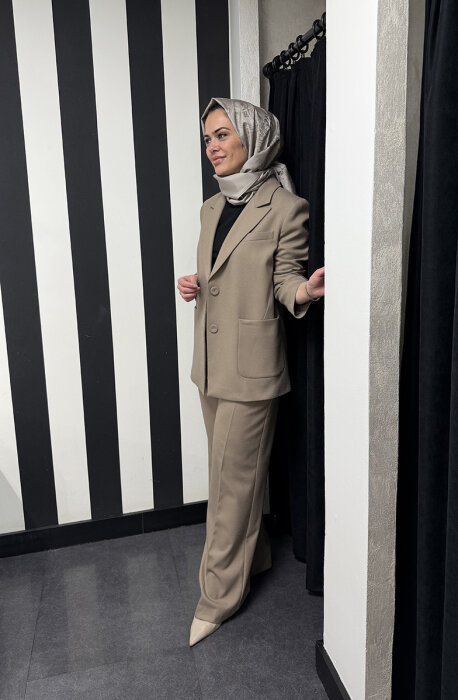 Si Design Blazer Ceket MİNK - 1