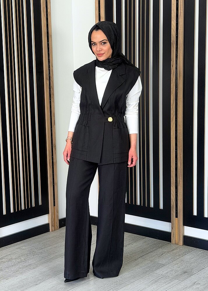 Si Design Kargo Cepli Bol Paça Pantolon SİYAH (1)