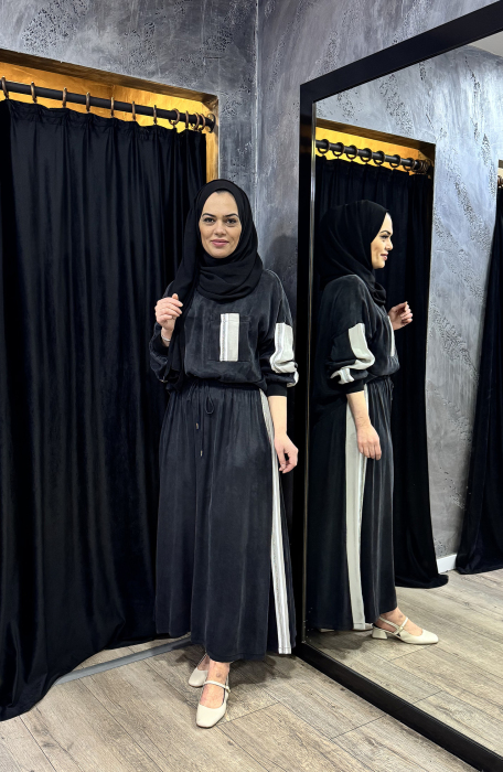 Si Design Kolları Parça Detaylı Bluz SİYAH - 1