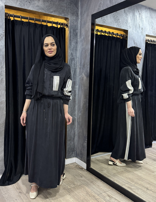 Si Design Kolları Parça Detaylı Bluz SİYAH - 2