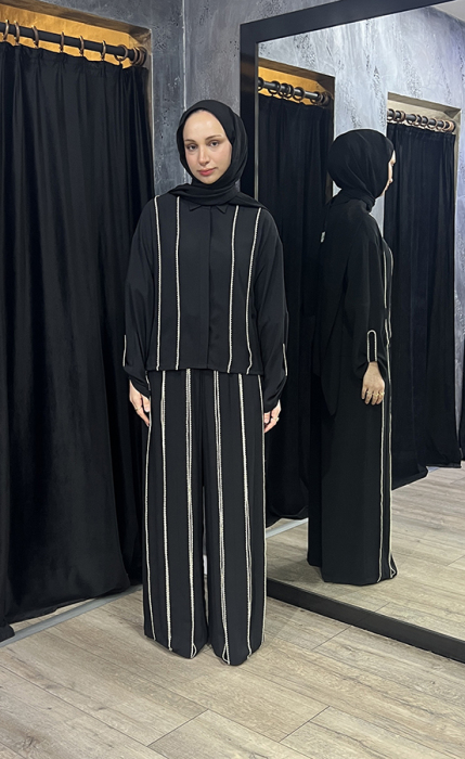 Si Design Oya Detaylı Gömlek BLACK - 2