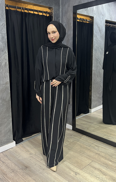 Si Design Oya Detaylı Gömlek BLACK - 1