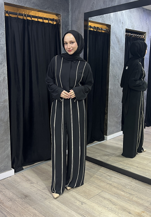 Si Design Oya Detaylı Gömlek BLACK - 5