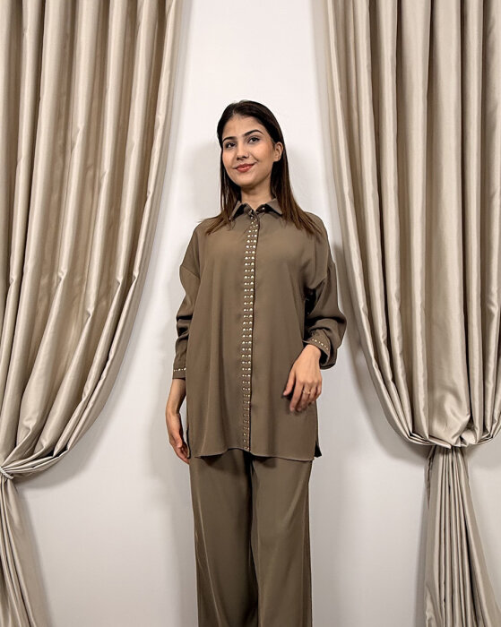 Si Design Zımba Detaylı Gömlek HAKİ - 3