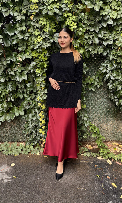 Si Desing Beli Kemerli Tunik SİYAH - 1