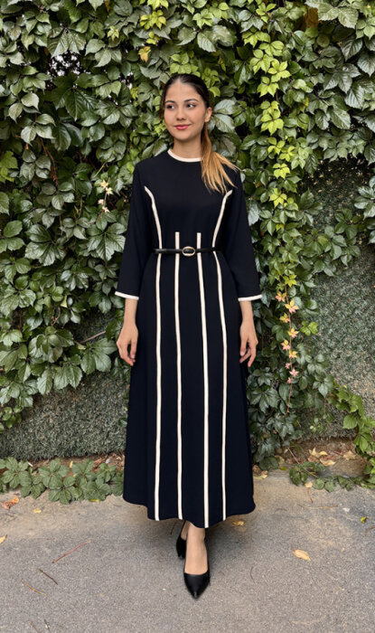 Si Desing Biyeli Elbise SİYAH - 2