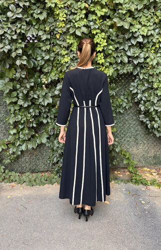 Si Desing Biyeli Elbise SİYAH - 5