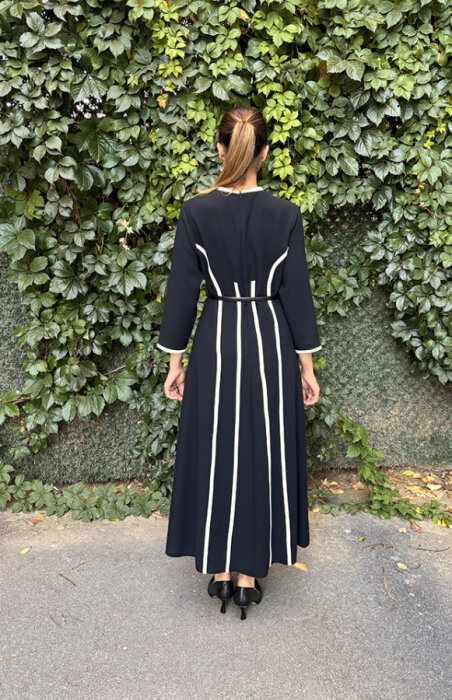 Si Desing Biyeli Elbise SİYAH - 5