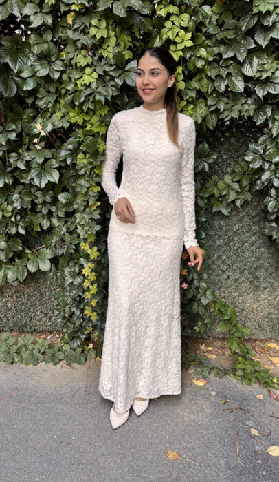 Si Desing Dantelli Etek EKRU - 2