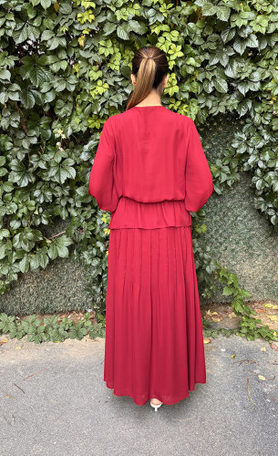 Si Desing Önü Dikişli Bluz BORDO - 2