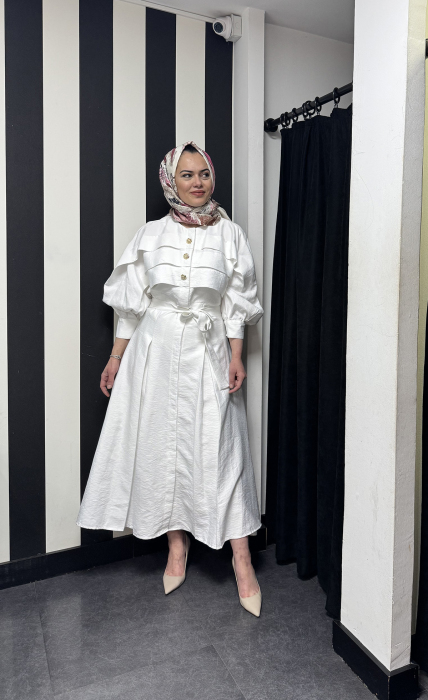 Sovera Menesa Elbise BEYAZ - 1