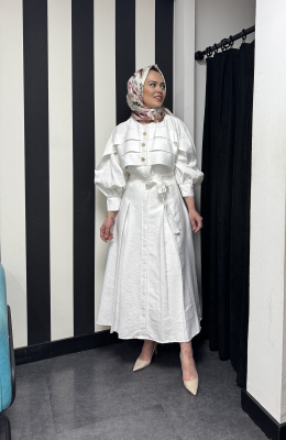 Sovera Menesa Elbise BEYAZ - 2