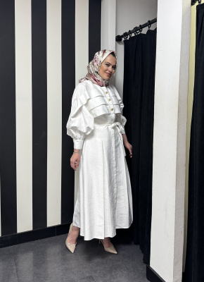 Sovera Menesa Elbise BEYAZ - 3