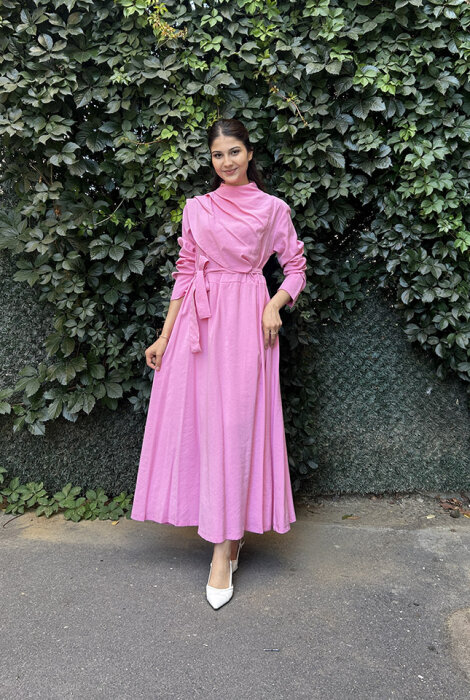 Sovera Tensel Elbise PEMBE - 1