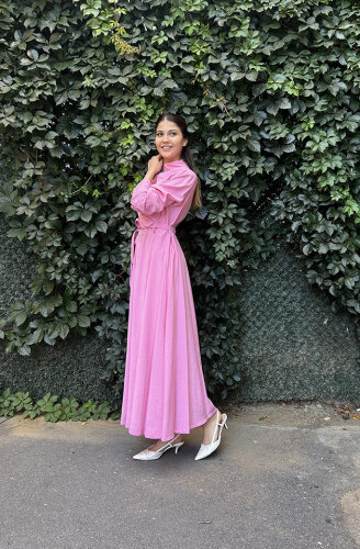 Sovera Tensel Elbise PEMBE - 2