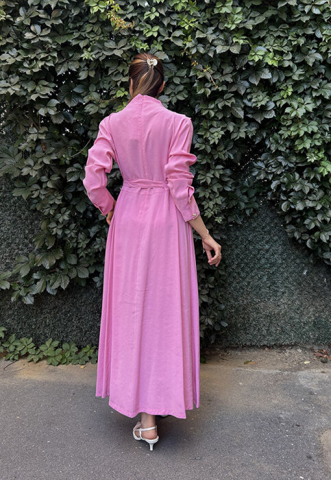 Sovera Tensel Elbise PEMBE - 4