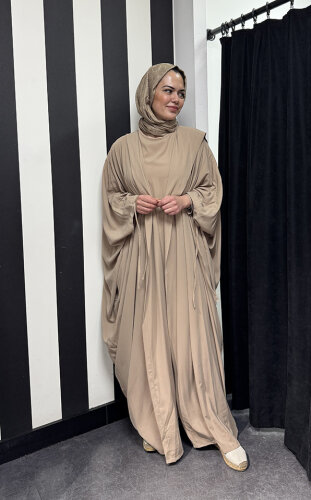 StudioNish Abaya Elbise Takım VİZON - 2