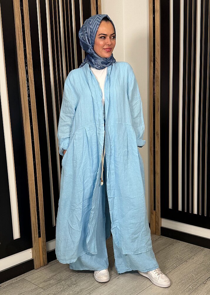 StudioNish Arkası Nakışlı Pantolon Takım MAVİ