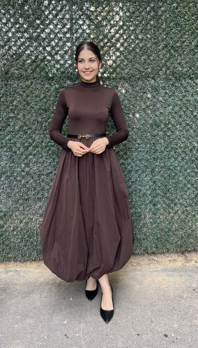 StudioNish Balon Elbise KAHVE