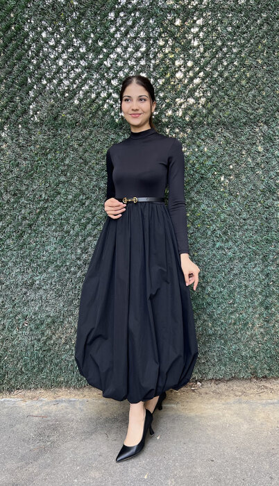 StudioNish Balon Elbise SİYAH - 2