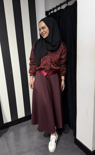 StudioNish Boncuklu Mini Ceket BORDO - 4