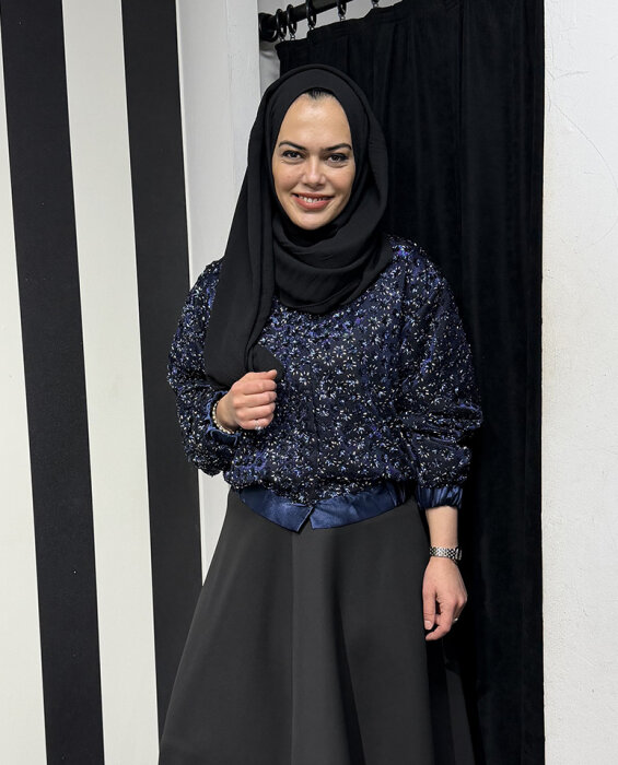 StudioNish Boncuklu Mini Ceket LACİVERT - 1