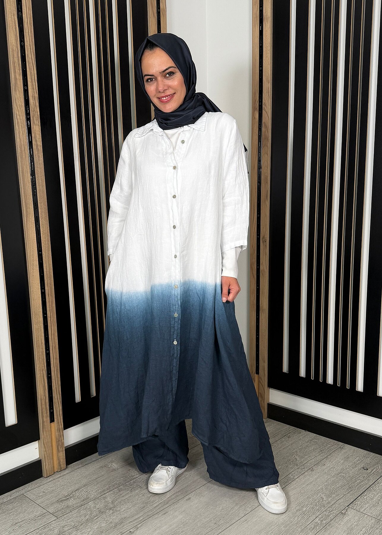 StudioNish Degradeli Pantalonlu Takım LACİVERT - 2